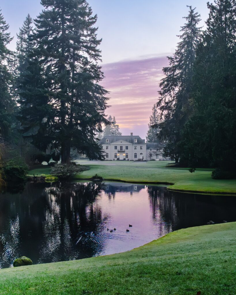 The historic Bloedel residence sits among the trees at Bloedel Reserve.