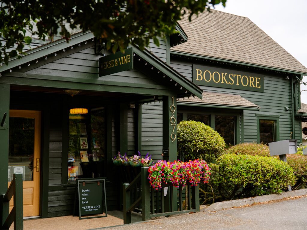 Verse & Vine combines an independent romance bookstore with a wine bar in a renovated 1906 building just off Front Street in downtown Poulsbo.