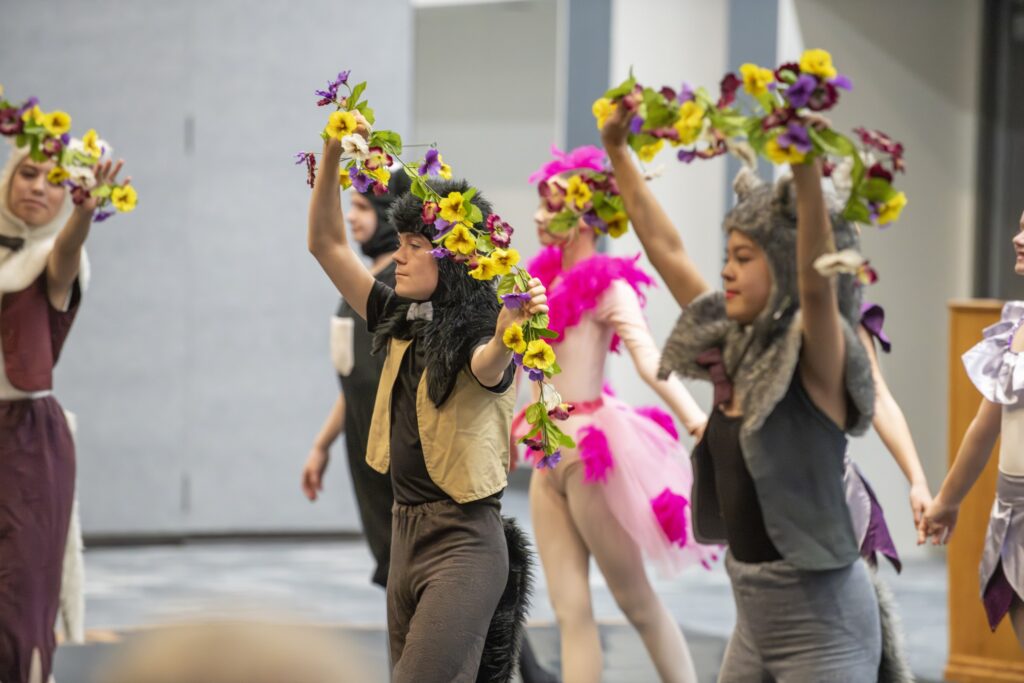 Peninsula Dance Theatre dancers perform onstage as part of the company’s ongoing performance season.