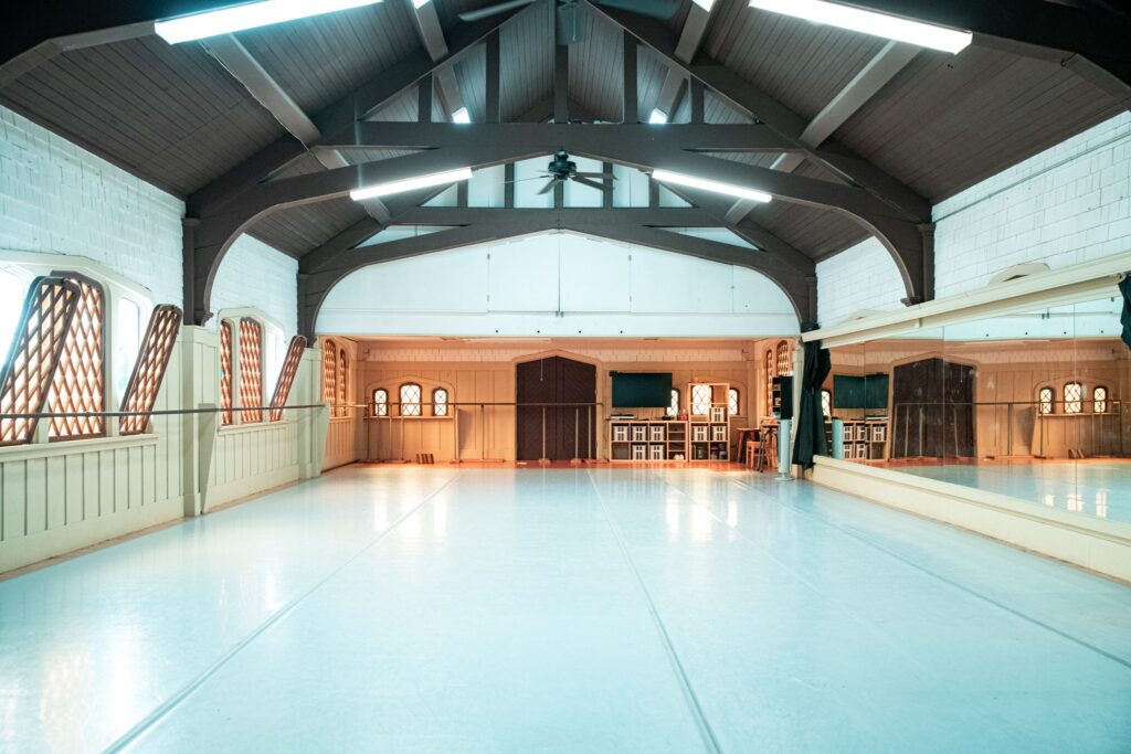 Bremerton Dance Center operates inside a historic building originally constructed as a church in 1904 and moved to its current location.
