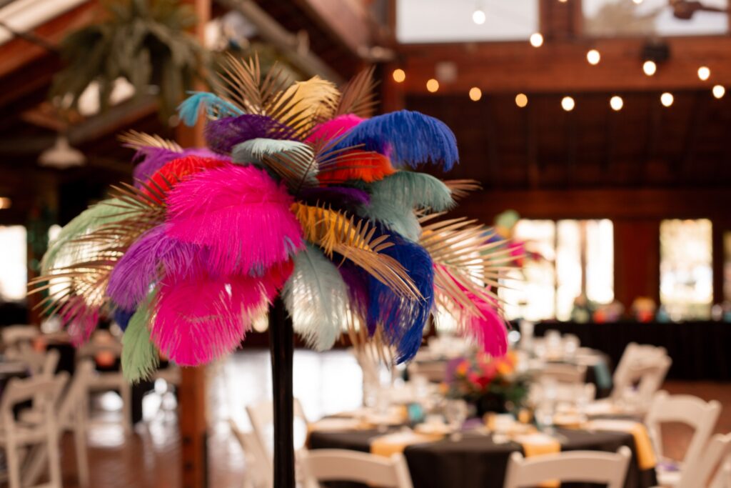 Table details add a personalized touch to an event at Kiana Lodge planned by Erickson Event Design.